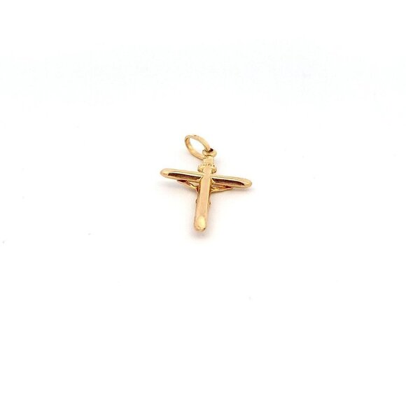 18K Yellow Gold Pendant Cross Jesus Christ 1.20 grams - Picture 4 of 13